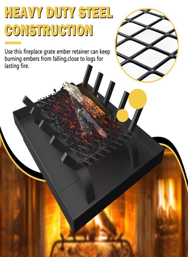 Powrocket Fireplace Grate Ember Retainer 12 x 7.5 Inch,Heavy Duty Solid Steel,Add Support to Fire Logs on Grate,Suitable for Most Indoor Fireplace and Outdoor Fire Pit - Image 3